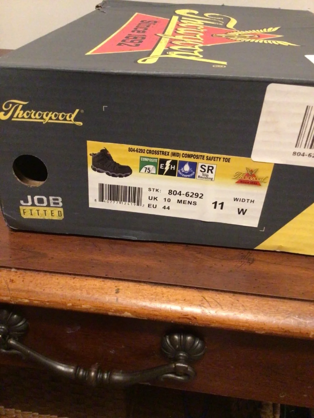 Thorogood Job Fitted Cross Trek slip resistant safety toe shoe SZ 11 W NIB